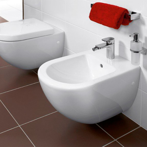 Биде подвесное Villeroy & Boch Subway 2.0 белое, с горизонтальным выпуском - фото 2