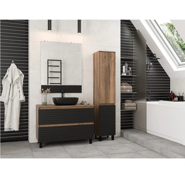 Зеркало Brevita Dakota 80 см черное, прямоугольные - фото 6