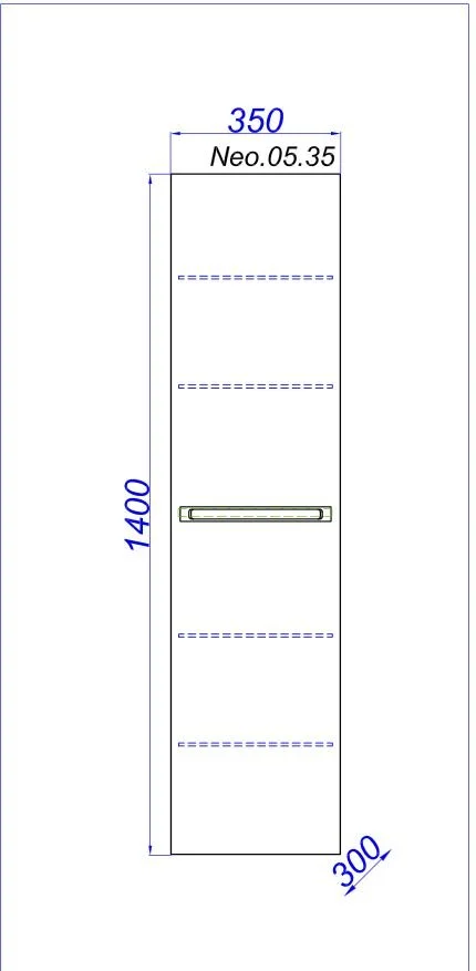 Шкаф-пенал подвесной Aqwella Нео 35 см с одной дверцей - фото 2