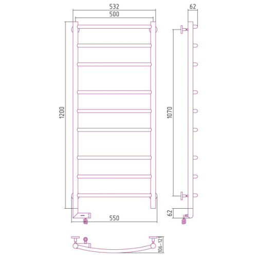 Полотенцесушитель электрический Сунержа Галант 2.0 50x120 см левый - фото 3