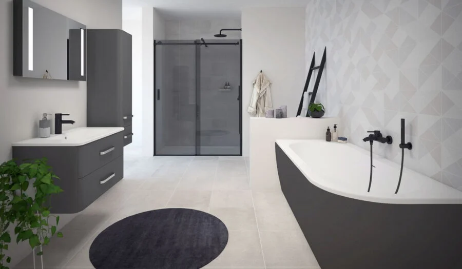 Ванна акриловая Cezares Slim 180x80 см черная, левосторонняя, 180x80 см - фото 4