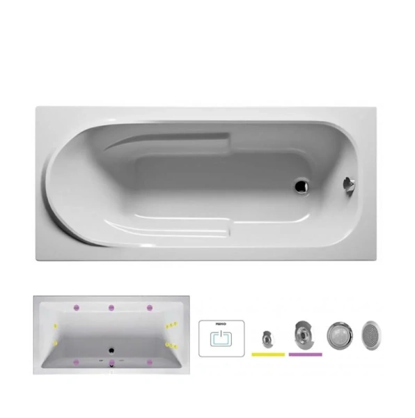 Ванна гидромассажная Riho Columbia 150 x 75 см, FLOW - фото 2