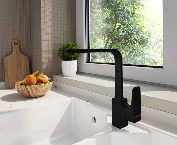 Смеситель для кухни VitrA Root Square черный матовый - фото 3