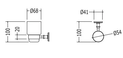 Стакан для ванной керамический, цвет белый, фурнитура хром, Devon&Devon First Class, по запросу - фото 2