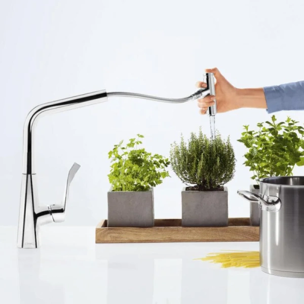 Смеситель для кухни Hansgrohe Metris Select M71 14857 с выдвижным изливом - фото 4