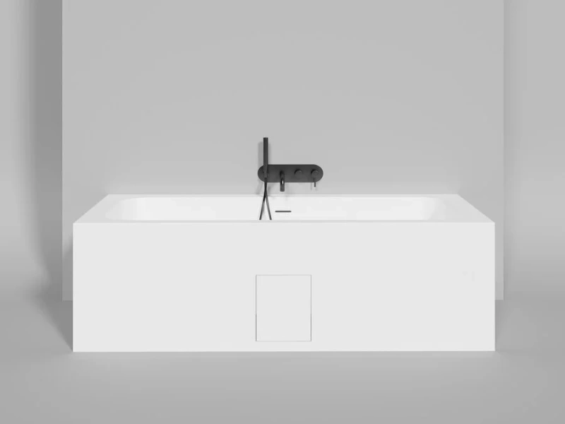 Ванна из искусственного камня Salini Orlando Axis Kit 190 191,1x80 см S-Sense белая глянцевая, встраиваемые - фото 7