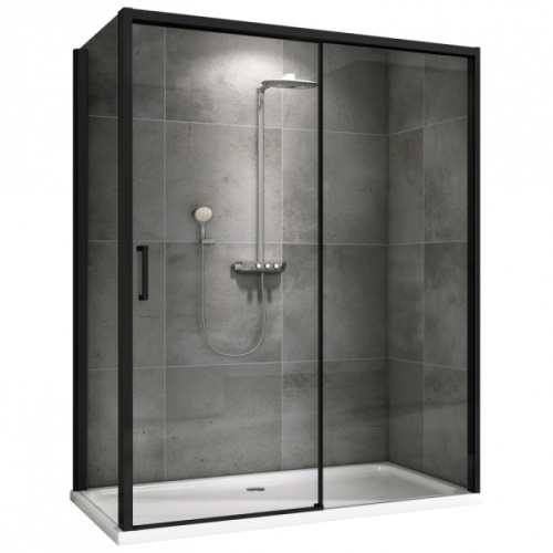 Душевой уголок Abber Komfort 170x100 см профиль черный - фото 1