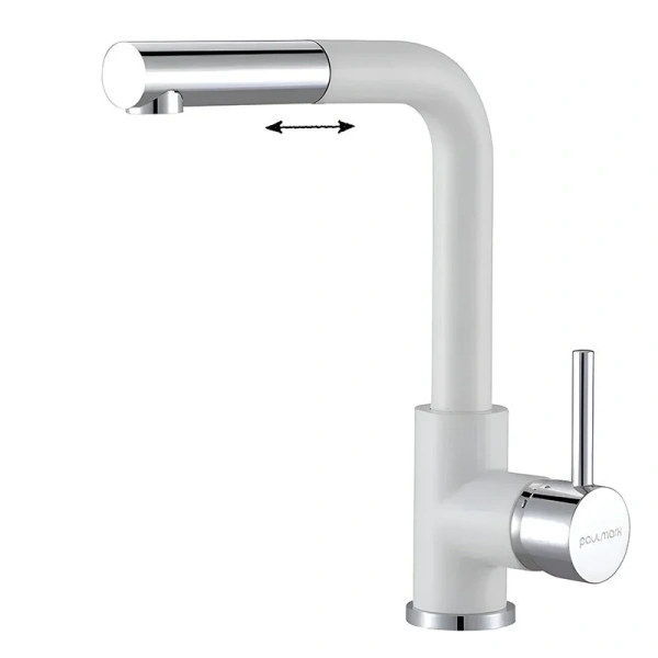 Смеситель для кухни Paulmark Kassel белый матовый - фото 1