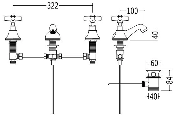 Смеситель для раковины Devon&Devon White Rose UTWR710 - фото 2
