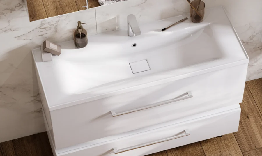 Раковина мебельная Акватон Айрис М 120 см литой мрамор index_1 - фото 4