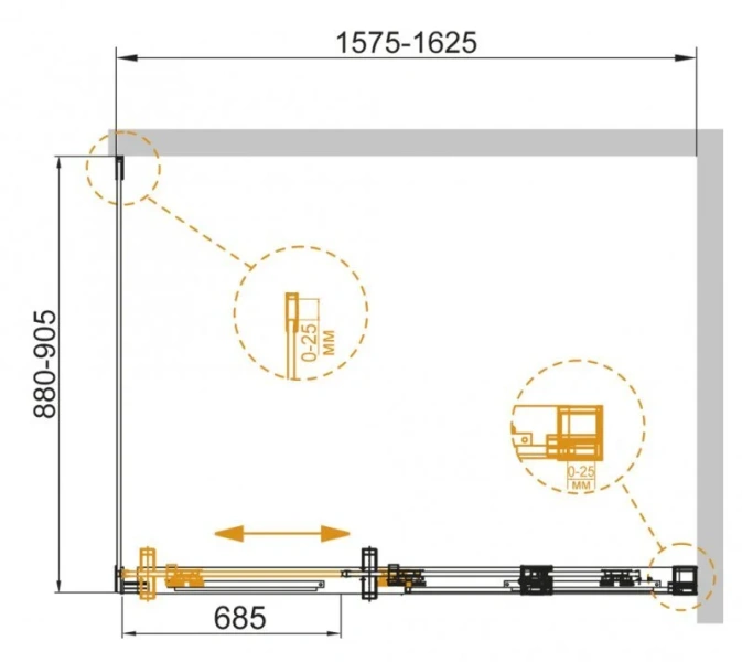 Душевой уголок Cezares Duet Soft 160х90 см прозрачное стекло, профиль хром, прямоугольные - фото 2