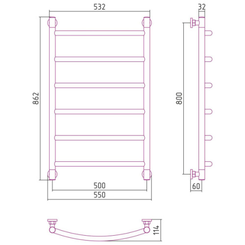 Полотенцесушитель водяной Сунержа Галант+ 50x80 см золотой шелк - фото 3