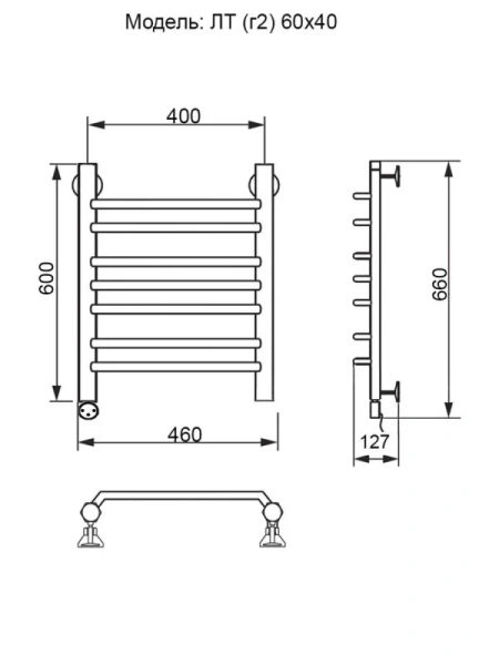 Полотенцесушитель электрический Ника Trapezium 60х40 см левый, лесенка, вертикальные - фото 4
