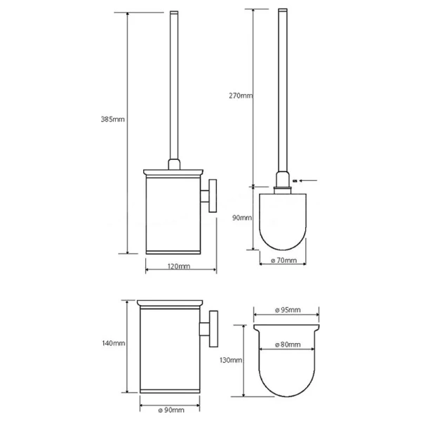 Ершик Bemeta Omega хром, современные, hi-tech - фото 2