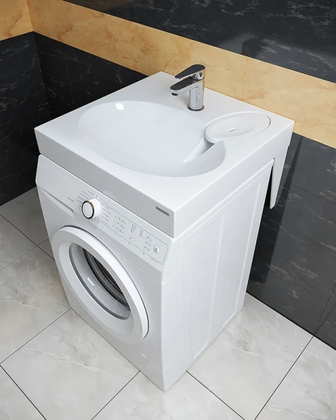 Раковина над стиральной машиной Paulmark Stern 60 см белая - фото 2