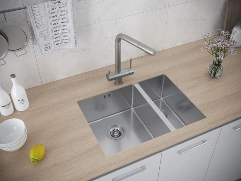 Мойка для кухни Paulmark Zusat PM225944 59 см с дополнительной чашей - фото 4