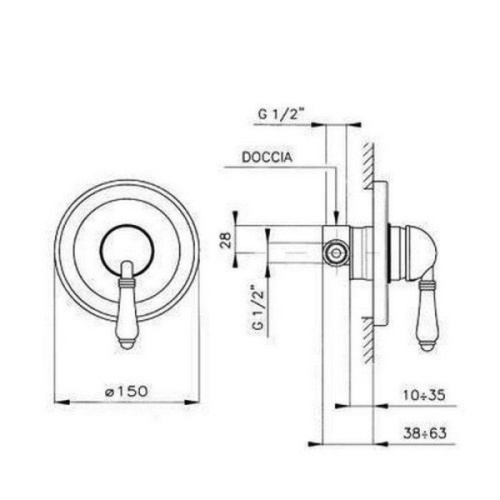 Смеситель для душа встраиваемый Nicolazzi Cinquanta 3406 - фото 3