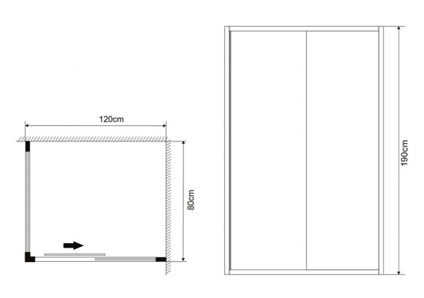 Душевой уголок Grossman Alba 120x80 см стекло прозрачное - фото 2