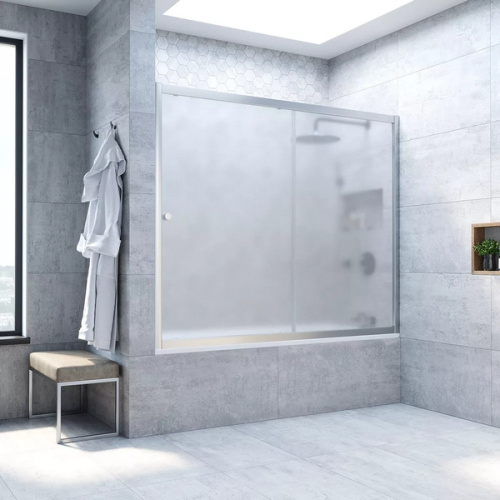 Душевая шторка на ванную стекло сатин Vegas-glass ZV 160 10, стеклянные - фото 5