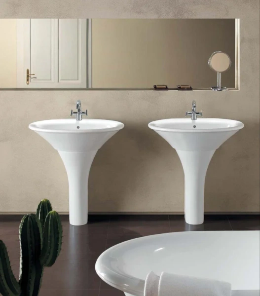 Раковина Hatria Sculture YR3701 75х60 см, круглой формы, тюльпан - фото 5