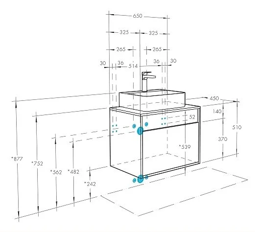Тумба с раковиной Акватон Лофт Урбан 1A254001LQX60 65 см с двумя ящиками, по запросу, нет в наличии - фото 2