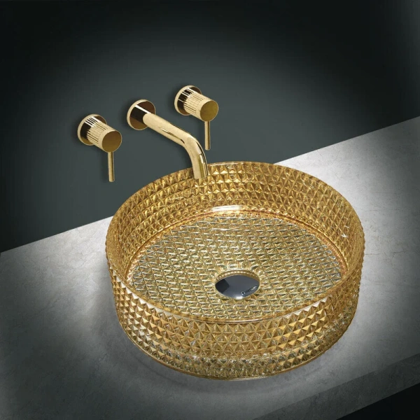 Раковина Vincea 40 см золото, накладные (на столешницу), пристенные - фото 3