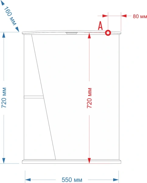 Зеркальный шкаф с подсветкой Misty Бриз 55 см белый, правый, по запросу - фото 2