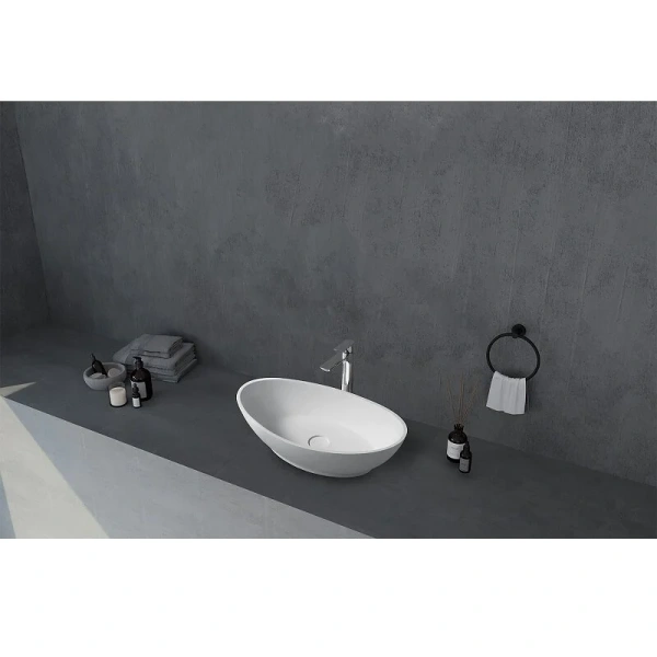 Раковина Abber Stein 62 см белая матовая - фото 4