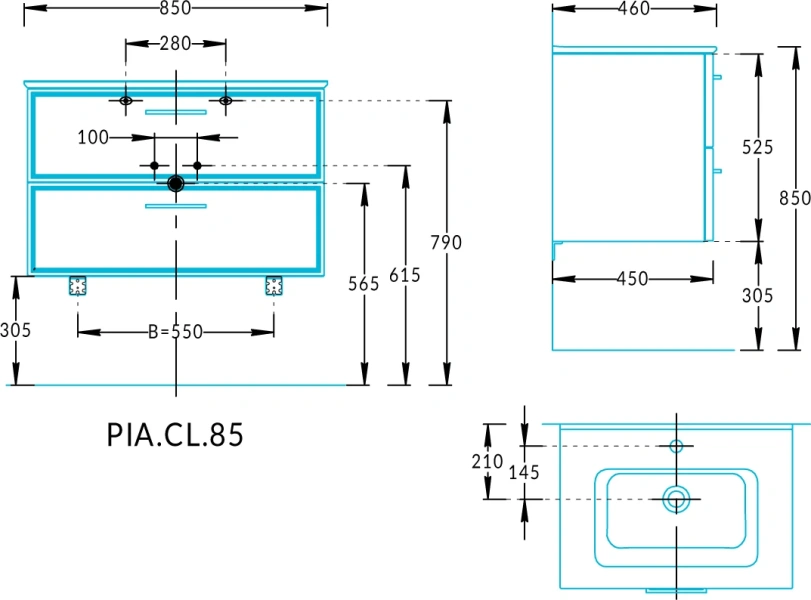 Тумба под раковину подвесная Kerama Marazzi Piano Classic 85 см ясень белый матовый, 85 см - фото 6