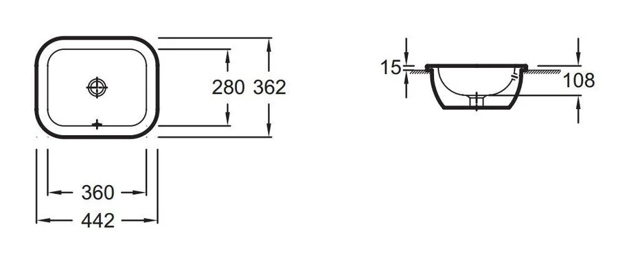 Раковина Jacob Delafon Vox 44 см встраиваемая - фото 2
