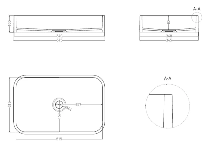 Раковина Salini Callista 01 54,5 см матовая, современные, hi-tech - фото 2