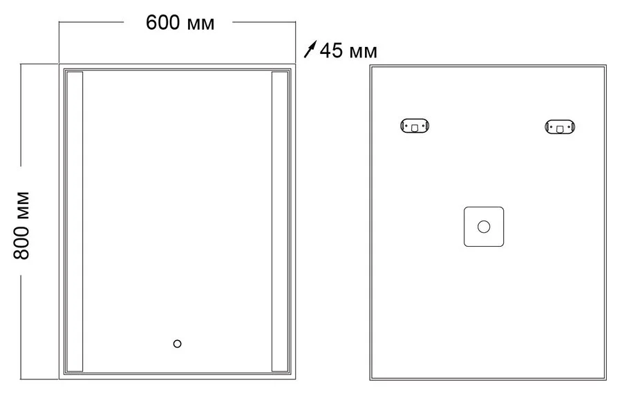 Зеркало с подсветкой Grossman Avrora 60 см прямоугольное - фото 2