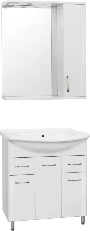 Зеркальный шкаф с подсветкой Style Line Панда 75 см белый - фото 2