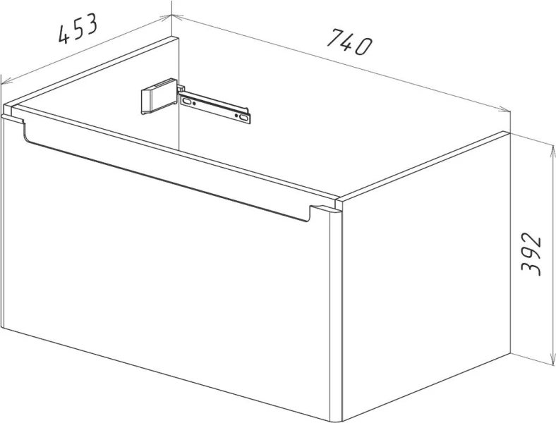 Тумба с раковиной подвесная Lemark Buno Mini LM05BM80T 80 см направляющие с доводчиком, 80 см - фото 6