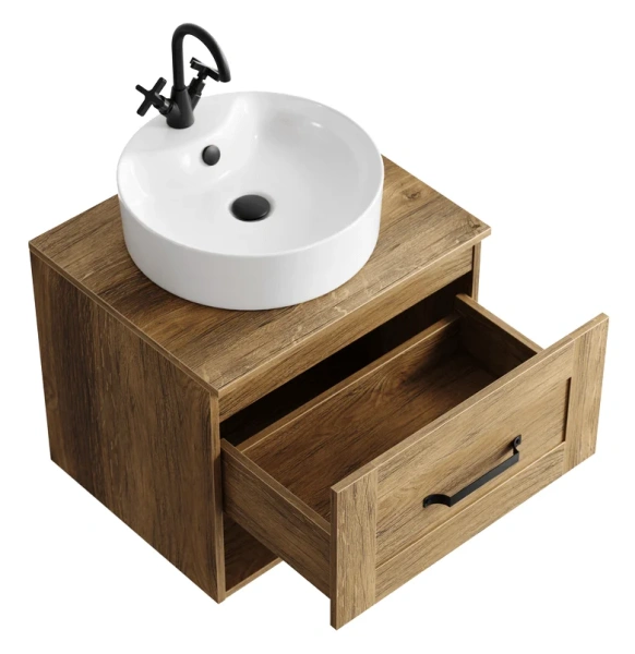 Тумба с раковиной подвесная Aqwella Craft CRF0106DB 60 см ЛДСП, современная, hi-tech - фото 3