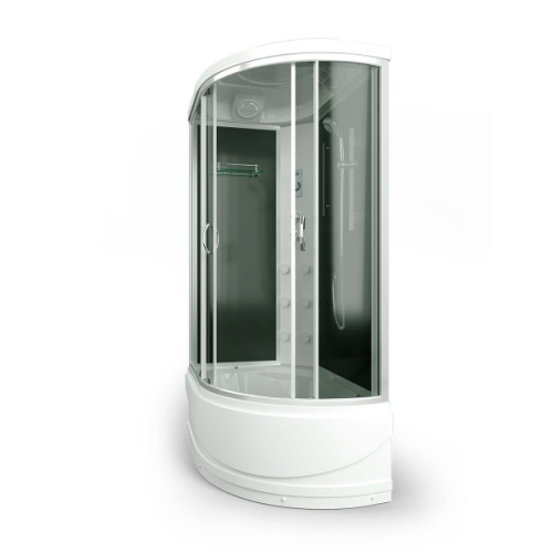 Душевая кабина, задние стенки чёрные, стекло тонированное, Erlit Comfort ER4512TP-C4 - фото 4