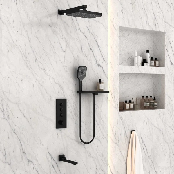 Душевой комплект Vincea черный, душевые комплекты, наборы - фото 2