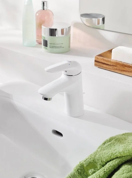 Смеситель для раковины белая луна Grohe Eurostyle New, округлая форма, с донным клапаном - фото 5