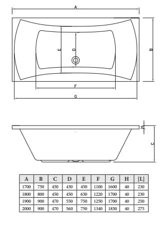 Акриловая ванна C-Bath Talia CBQ004001 170 х 75 см, белая, прямоугольные - фото 5