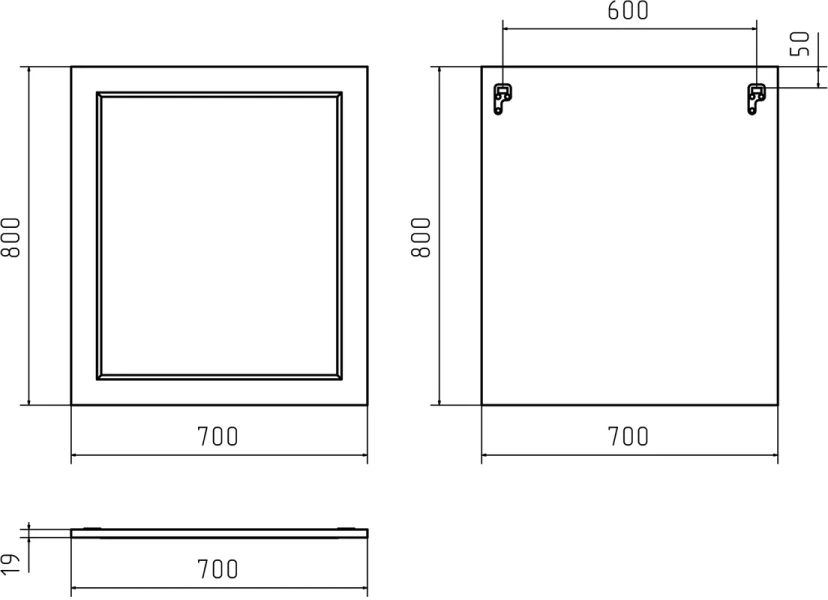 Зеркало Misty Лейла 70 см белое, в раме - фото 4
