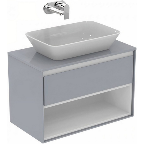 Тумба под раковину подвесная Ideal Standard Connect Air 80 см светло-серый глянцевый, белый матовый, нет в наличии - фото 2