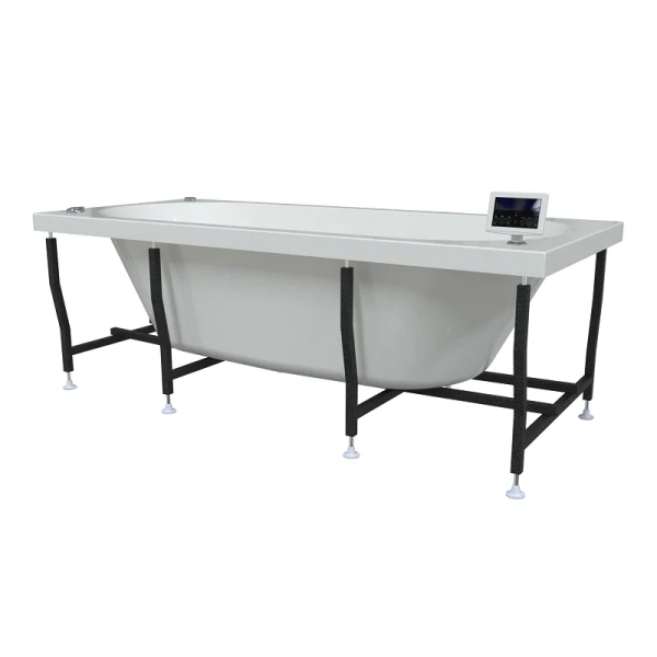 Гидромассажная ванна Радомир Вальс 1-83-2-0-0-195, 200 x 100 см, рама-подставка, фронтальная панель, слив-перелив, гидромассаж Люкс хром КУ 500, датчик уровня воды, turbo pool, озонатор, хромотерапия, радио, массаж спины, ступней, боковых поверхностей, аэ, в наличии - фото 8