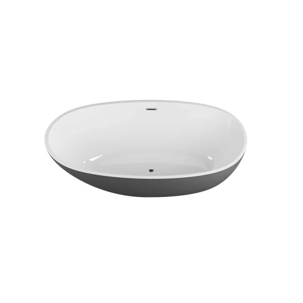 Ванна акриловая Grossman Fly, GR-1104MB, 170 x 75 см, отдельностоящая, внутри белая, снаружи черная матовая, овальные - фото 5