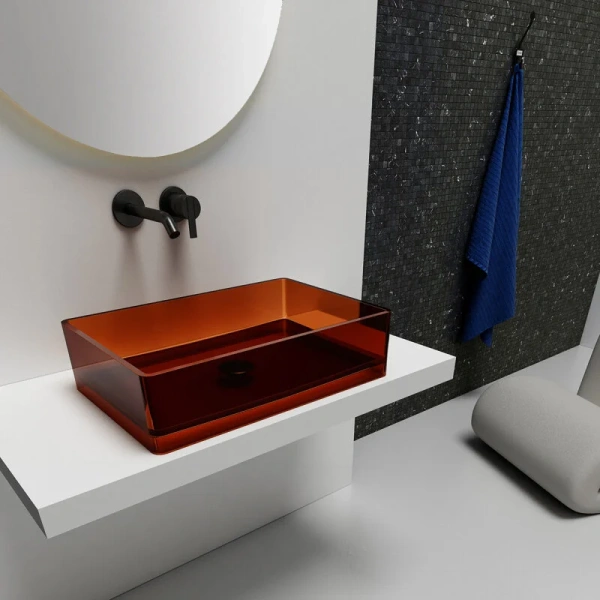 Раковина Abber Kristall 60 см коричневая, накладные (на столешницу), пристенные - фото 3