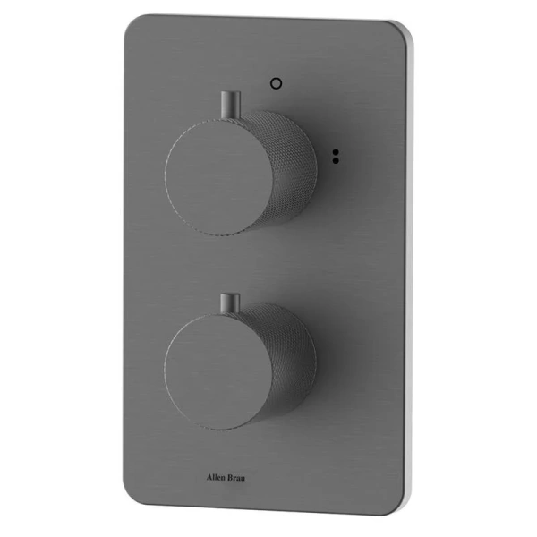 Смеситель Allen Brau Priority 5.3U123-MG для ванны и душа, термостатический, с внутренней частью, цвет графит брашированный - фото 4