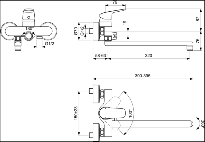 Смеситель для ванны Ideal Standard Ceraflex хром - фото 2