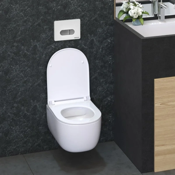 Унитаз с инсталляцией BERGES Ego кнопка хром/белая, в наличии index_1 - фото 6