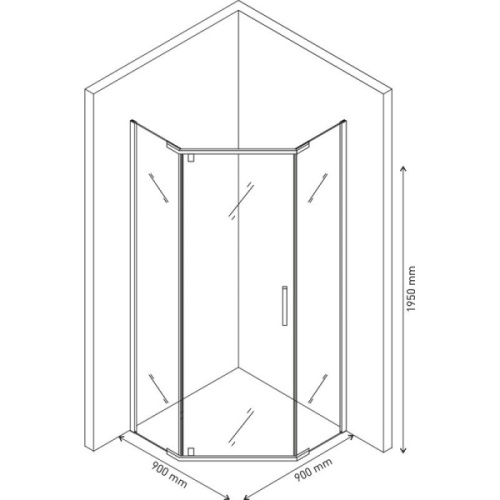 Душевой уголок BERGES Oxygen 90x90 см профиль хром, стекло прозрачное - фото 3