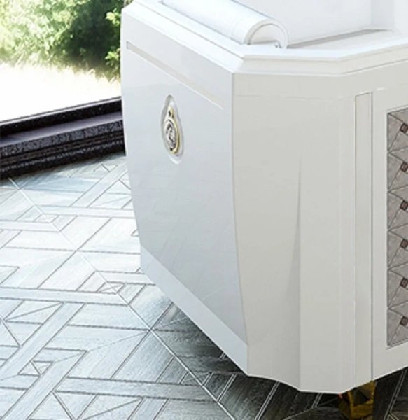 Акриловая ванна Fra Grande Фернандо 4-01-4-0-1-421, 190 x 90 см, рама-подставка на декоративных ножках, подголовник - 2 шт., белая/бронза, без гидромассажа - фото 6