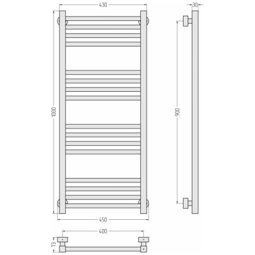 Полотенцесушитель водяной Сунержа Модус PRO 40х100 см золотой шелк - фото 3